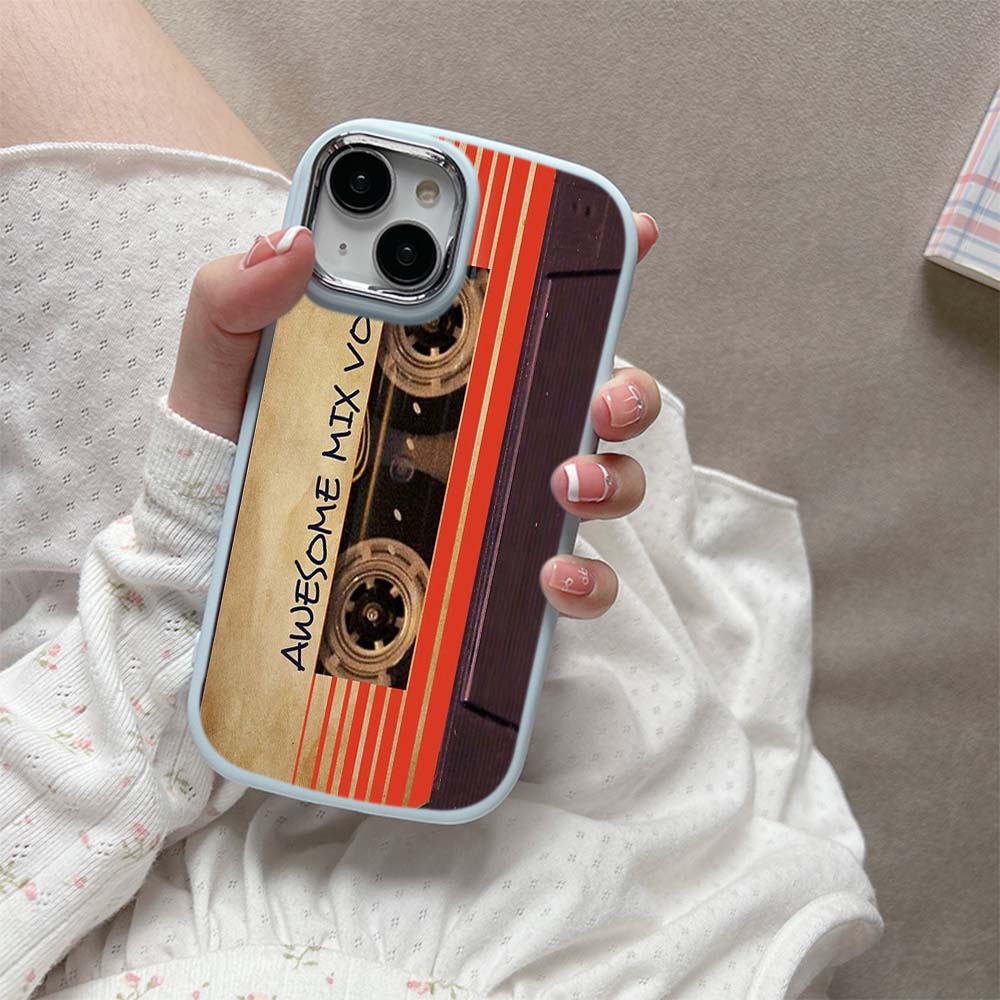 For iPhone 13 14 15 Pro Max Samsung Galaxy A14 A15 A24 Xiaomi 13T Redmi 12C Soft Chubby Phone Case A19 Original Retro Cassette Tape Art TPU Cover