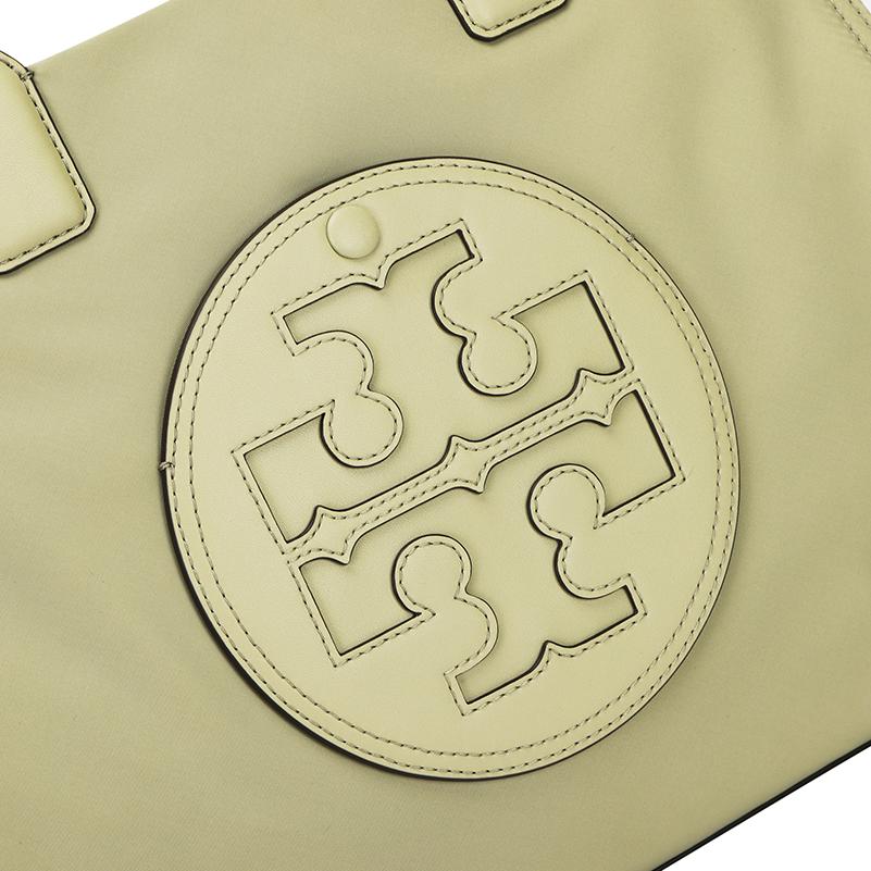 Tory Burch Ella Сумка-тоут с логотипом Double T, легкая, на магнитной застежке, из ткани и синтетической кожи, женская, оливково-зеленая 88578-300
