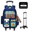 "Large Capacity Trolley Schoolbags for Grade 2, 3, and 6 Students - Card Bara Design To Reduce Carrying Burden"