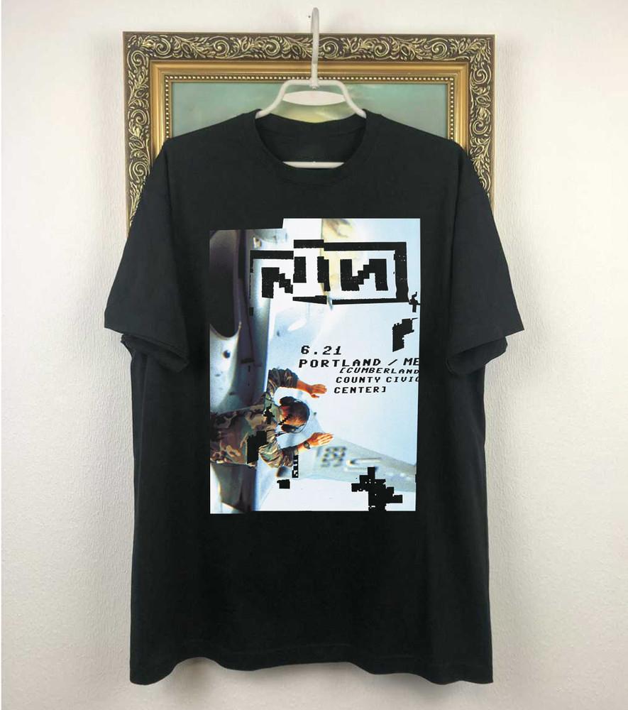 Nine Inch Nails Poster Portland Concert T-Shirt Cotton For Men Women MK091 Unisex T-Shirt
