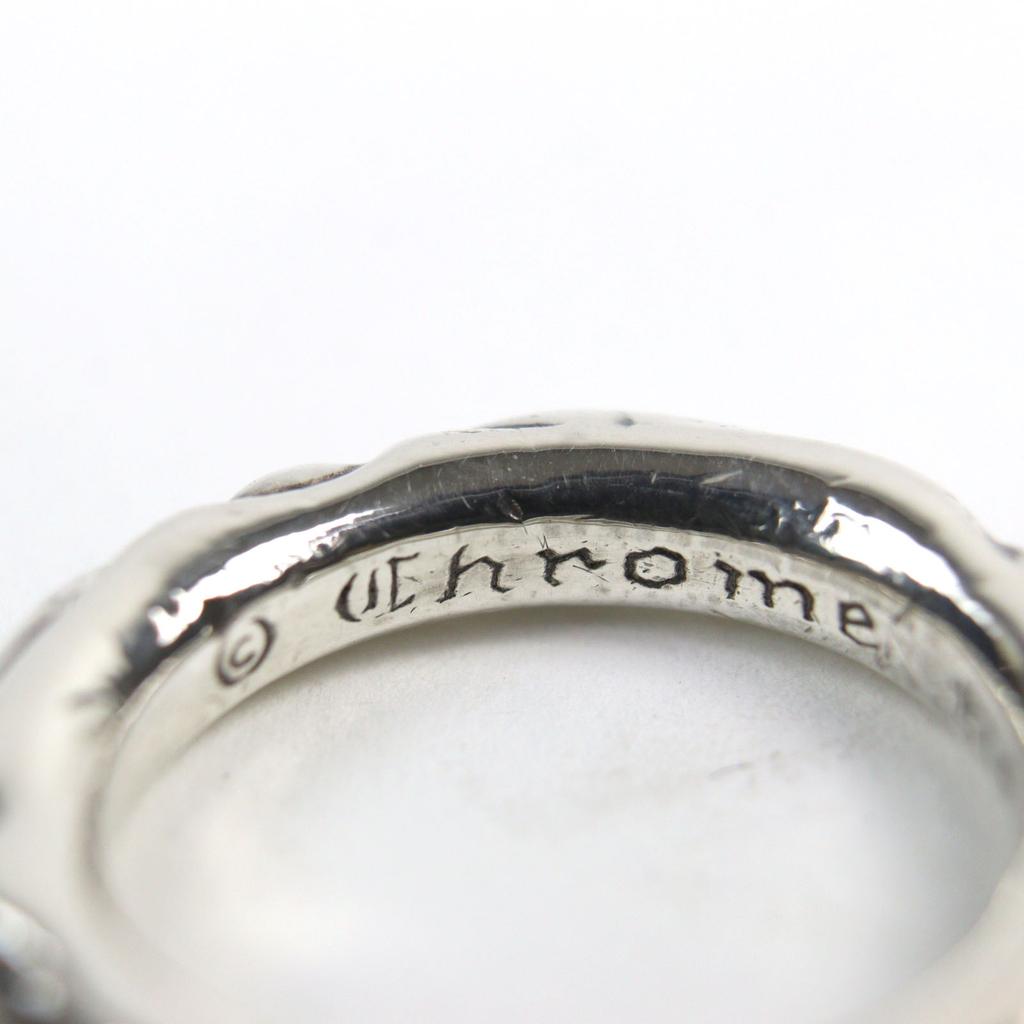 Great CHROME HEARTS Ring SCRL BAND scroll band ring Silver 925 men Used
