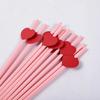 20Pcs Degradable Heart Paper Straws Eco-friendly Disposable Drinking Straw  Chinese Valentine's Day