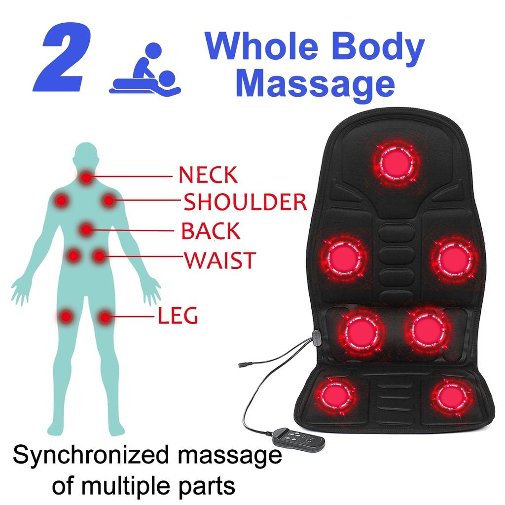Массажеры 8 режимов Подушка для всего тела С подогревом Массажная подушка для сиденья Шиацу Спина Шея Поясница Облегчение боли Автосиденье Электрический