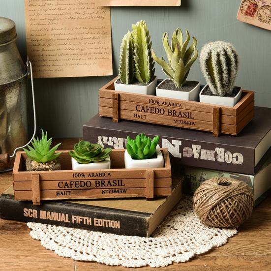 Rectangle Wooden Planter Box Garden Yard Flower Succulent Container Planting Pot