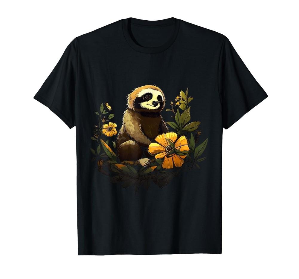 Sloth flowers - animal art animal motif artwork sloth T-Shirt