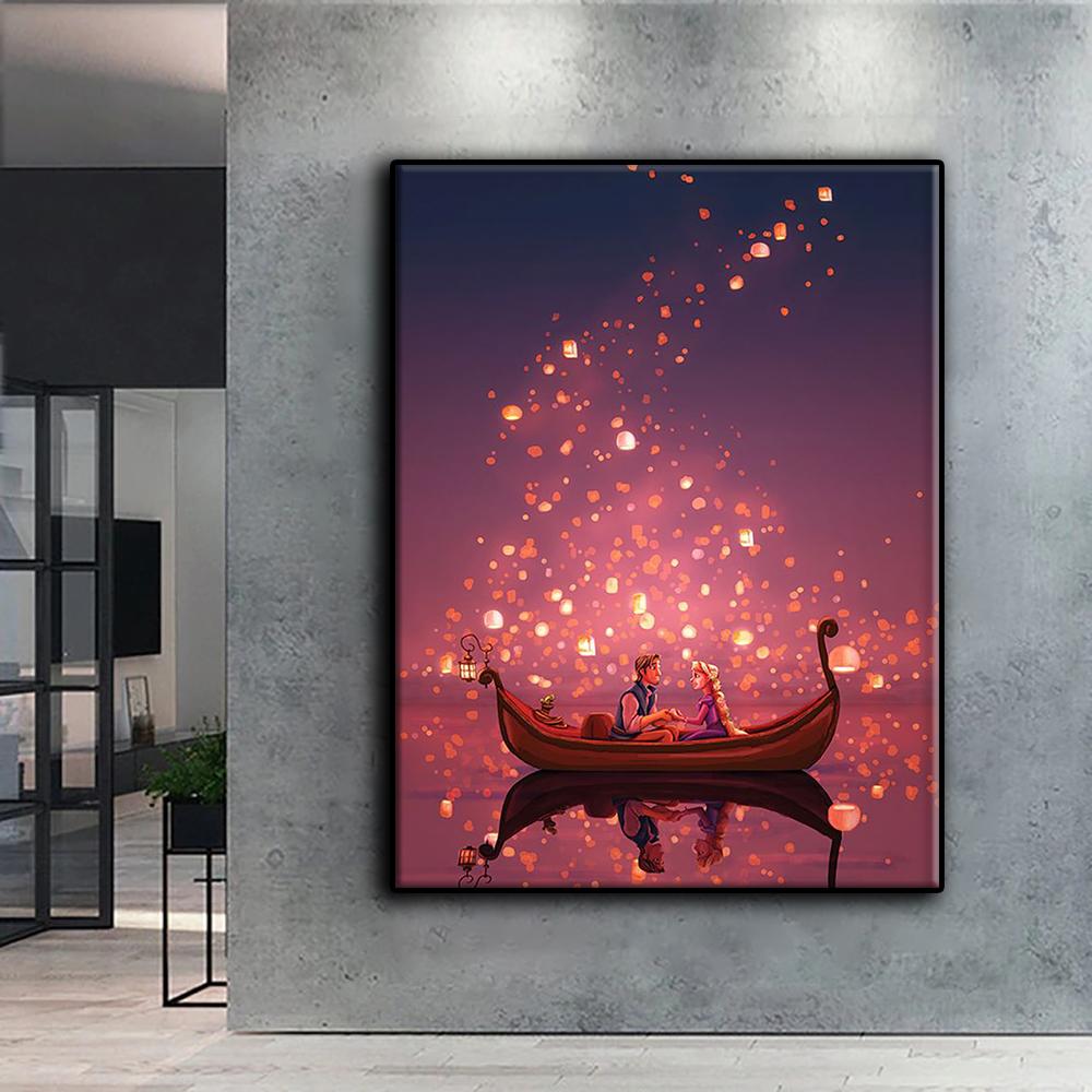 Алмазная картина Thaise Lampion и цветок лотоса, легкая вышивка крестиком, стразы, домашний декор