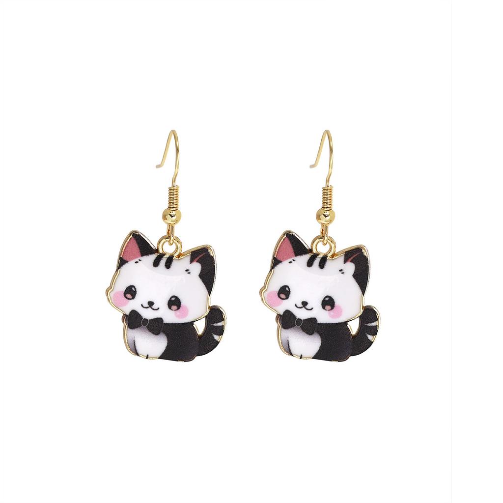 Fun Cartoon Cute Kitten Earrings, Creative Simple Earrings Animal Earrings