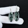 Серьги из натурального драгоценного камня серафинит, старинные серьги из стерлингового серебра 925 пробы, серьги-подвески из серебра в стиле бохо, подарки для женщин, подарки для нее
