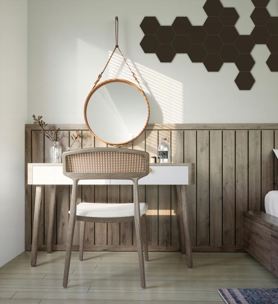 Black hexagon plywood 1 PCS Hexagon wall panel for a child's room