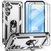 Protective Case - BOOLING - for Samsung Galaxy S25 - Silver - Rigid - Shockproof - with 2 Tempered Glasses