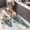 1Pcs Luxury Colorful Feather Pattern Floor Mat Soft Anti-fouling Anti-slip Waterproof Mat, For Living Room Kitchen Bedroom Laundry Room