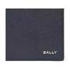 Bally Кошелек мужской из телячьей кожи, синий, с принтом логотипа Crossing, двойного сложения 6305290