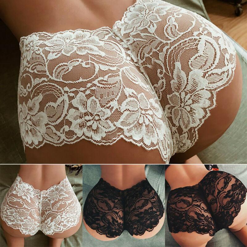 Floral Lace Underwear Women High Waist G-string See Through Seamless Panties Sexy Lingerie Thong EMA