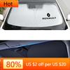 Interior Stickers Car Windshield SunShade Cover Tools Auto Accessories For Renault Megane 2 3 4 Twingo Clio Talisman Master Kapt Z111