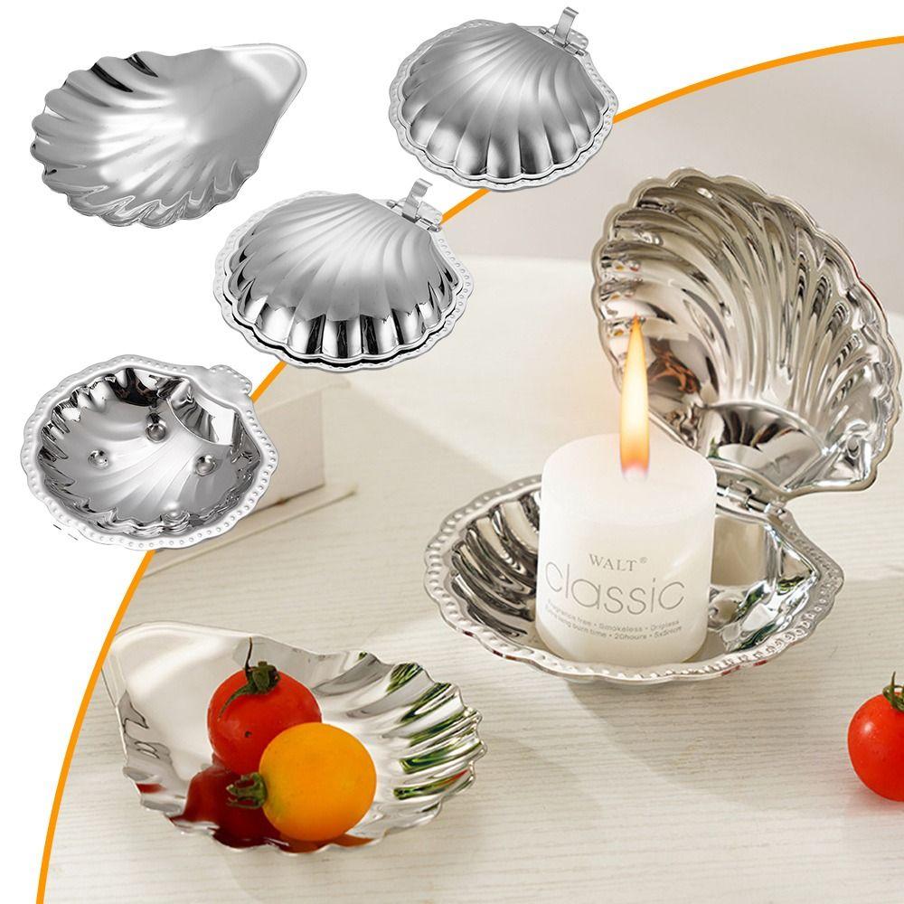 Shell Shape Fruit Snack Dish 304 Stainless Steel Snack Disc Creative Dessert Plate Home