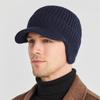 Outdoor Cycling Knitted Hat for Men Ear Protection Winter Warm Dome Beanie Caps Fashion Plush Sunhat Bomber Hats Wholesale