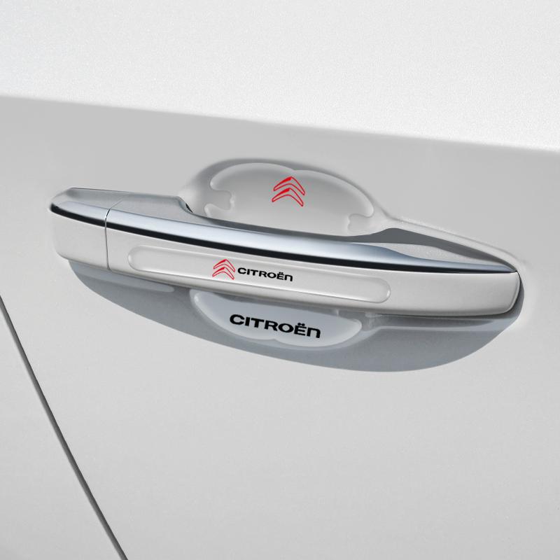 YJTHM1 Car Door Handle Bowl Protective Stickers Anti-collision Decor For Citroen C4 C3 C5 C1 C2 C6 Berlingo C-Elysee Cactus Picasso