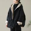 Hooded Jacket Women's Fall and Winter Thickened Warm Loose Jacket Retro Leisure Cotton Big Size Coat