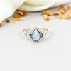 Rainbow Moonstone 925 Sterling Silver Pear Gemstone Boho Style Handmade Ring For Women