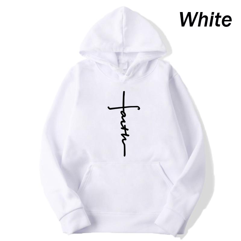 2025 Unisex Cool Faith Print Hoodie Sweatshirt Men Women Fleece Hoodie Fashion Sports Hoodie Crew Neck Hoodie Sweatshirt
