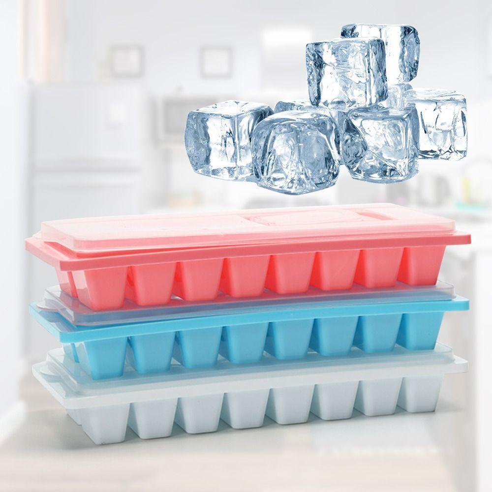 With Cover Ice Cube Tray Kitchen Reusable Ice Cube Box Ice Storage Box Ice Making Mould Ice Lattice