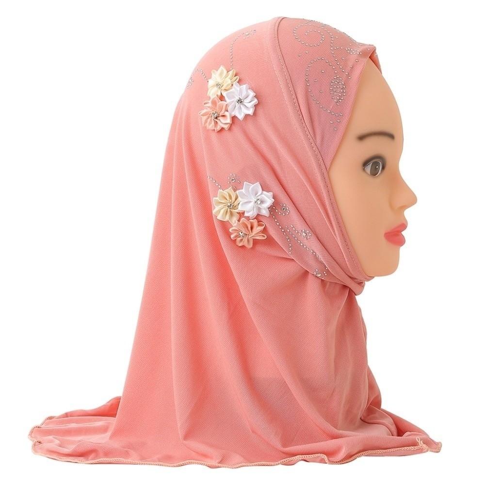 Jersey Material Kids Hijab Pull On Style Islamic Headscarf Beautiful Girls Hijab School