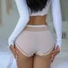TERMEZY Sexy Women Mesh Satin Mid-waist Panties Lace Transparent Underwear Ladies Silky Temptation G String Comfortable Lingerie