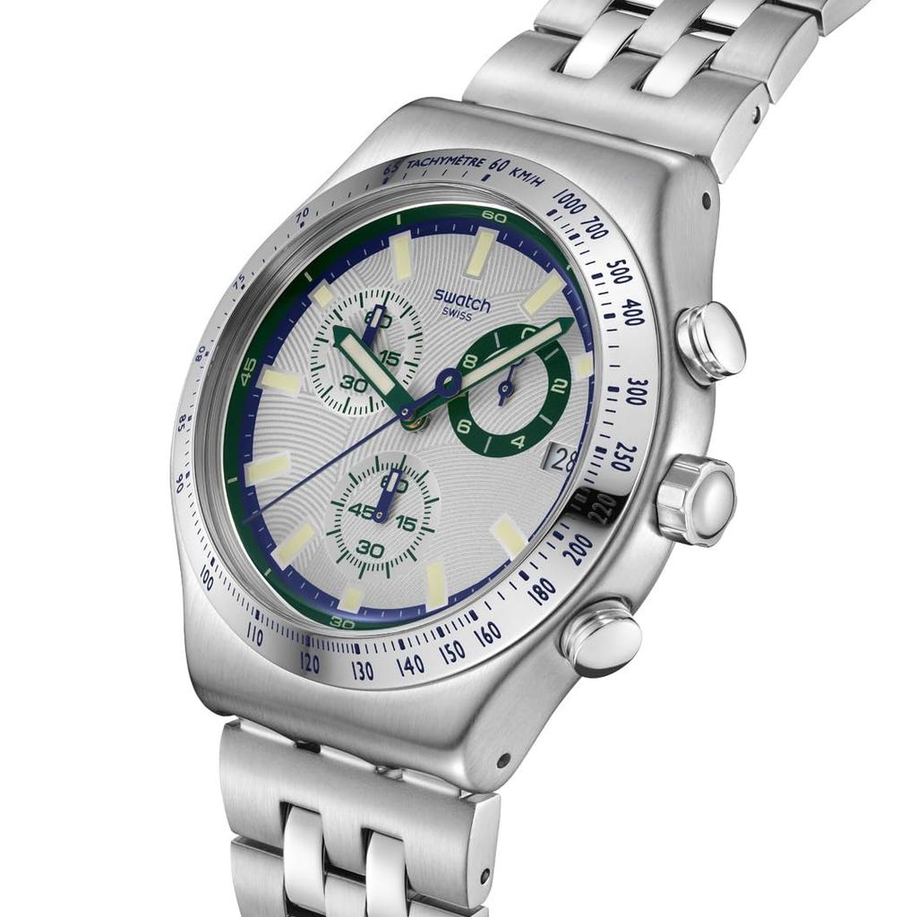 НОВЫЕ IRONY CHRONO MIDNIGHT IN THE MIRROR YVS539G Унисекс Взрослый Серый [Swatch] Часы,
