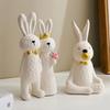 Художественные мультяшные статуи белого кролика, домашний декор, украшение офисного стола, настольные аксессуары, керамические поделки, подарок для подруг