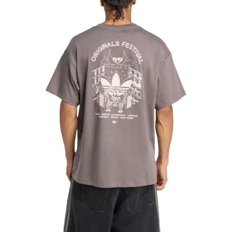 Men's Adidas Originals T-Shirts Men's Charcoal Crew Neck