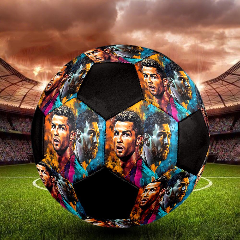 CR7 Мяч для мини-футбола Цветной Для всех возрастов Размер 5 Машинная строчка ПВХ Готов к соревнованиям Прочный Высокий отскок