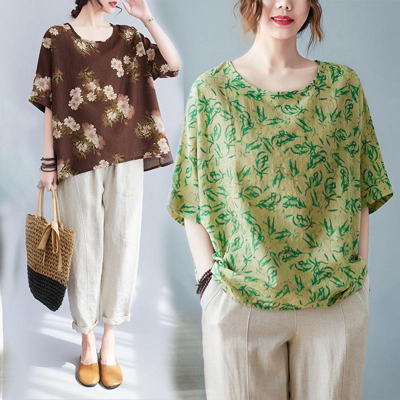 Женская летняя футболка большого размера с круглым вырезом и короткими рукавами, женский пуловер, рубашка Bata, топ для женщин