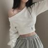 Harajuku Women Irregular Off Shoulder Hoodies Long Sleeve Sexy Crop Tops Y2k Streetwear Pullovers Sweatshirt 2024 Autumn Winter