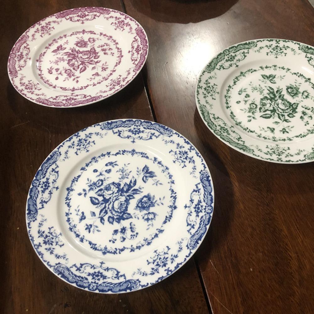 Ретро обеденная тарелка круглая десертная тарелка креативная неглубокая тарелка отель