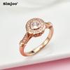 SIMJOO Fashion Zircon Women Rose Gold Ring Premium Jewelry