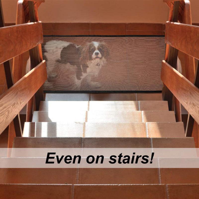 Family Pet Isolation Net Dog Divide Door Portable Folding Fence Indoor Outdoor Staircase Safety Rail Breathable Mesh Guardrail