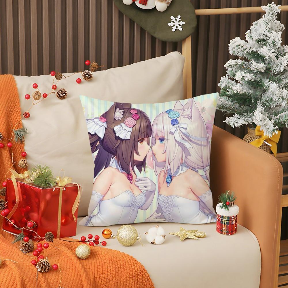 Chocola Nekopara Аниме Наволочка Двусторонняя Удобная Наволочка Подходит для Автомобиля Дивана Спальни и Других Сцен