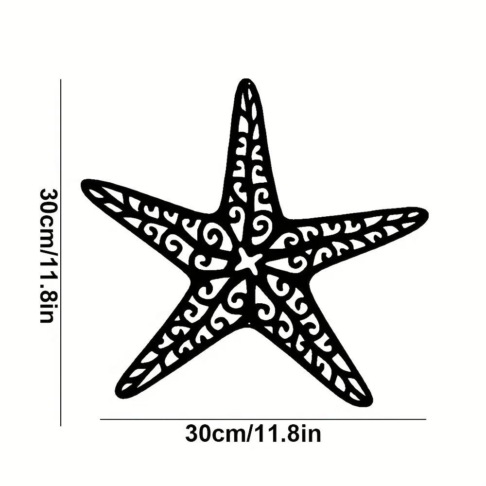 Coastal Starfish Ocean Beach Metal Wall Art – Elegant Interior Decoration, Stylish Home Wall Hangings for Coastal Home Decor