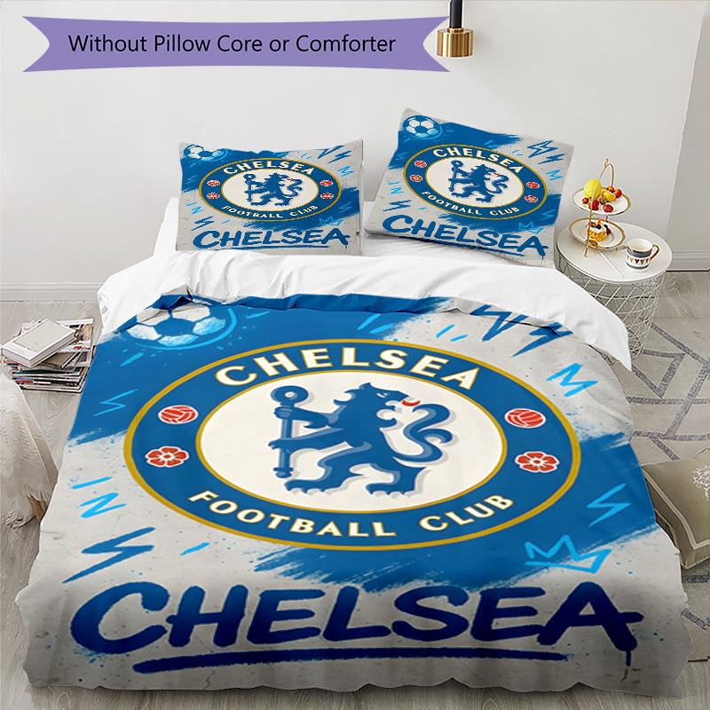 3pcs Football Team (35) Design Cover Set - HD Printed Bedding with 1 Cover and 2 Pillowcases - Perfect for Home and Dorm Decor
