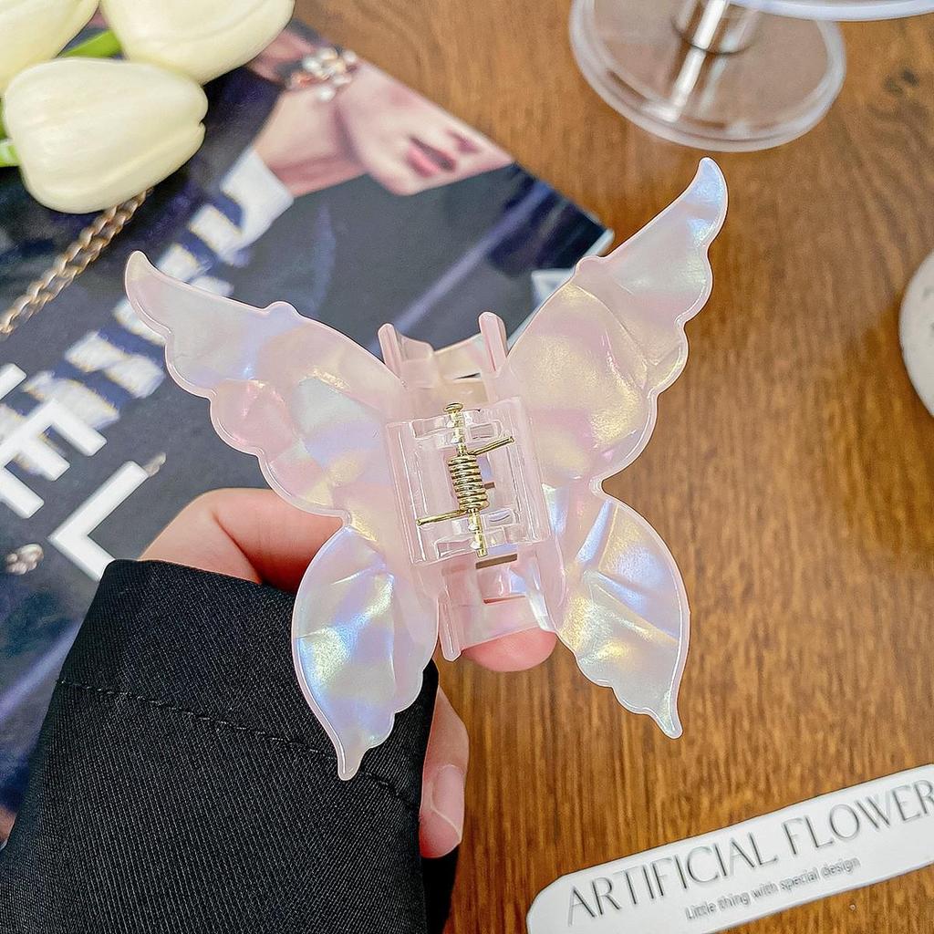 Iridescent Mermaid Shark Clip: Large Korean Acetate Hair Claw for Women's Updo