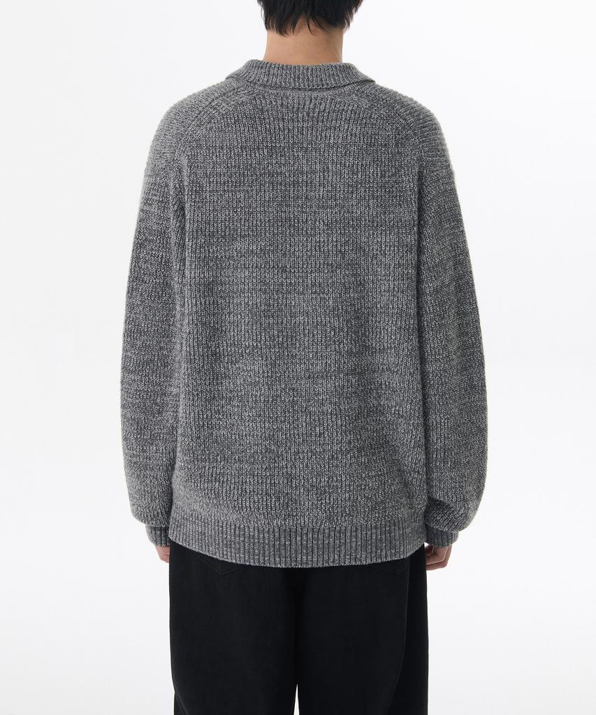 MUSINSA STANDARD Mixed Yarn Collared Knit [Melange Gray]