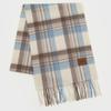 RECLOW MUNM CHECK CASHMERE 100% MUFFLER IVORY