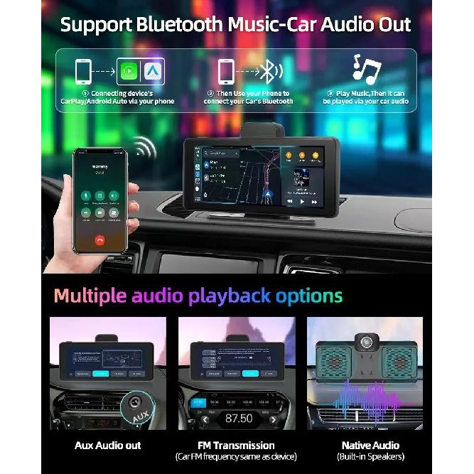 Imagebon H686 Pro 2K+1080P Dual Lens AI Voice Control Car DVR Wireless Carplay & Android Auto ADAS Dashcam Wifi FM AUX Speaker