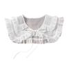 Royal Style Cotton Fake Collar Shawl Wrap Hollow Out Floral Lace Ruffled Trim Necklace Pointed  Lapel Blouse Dropshipping