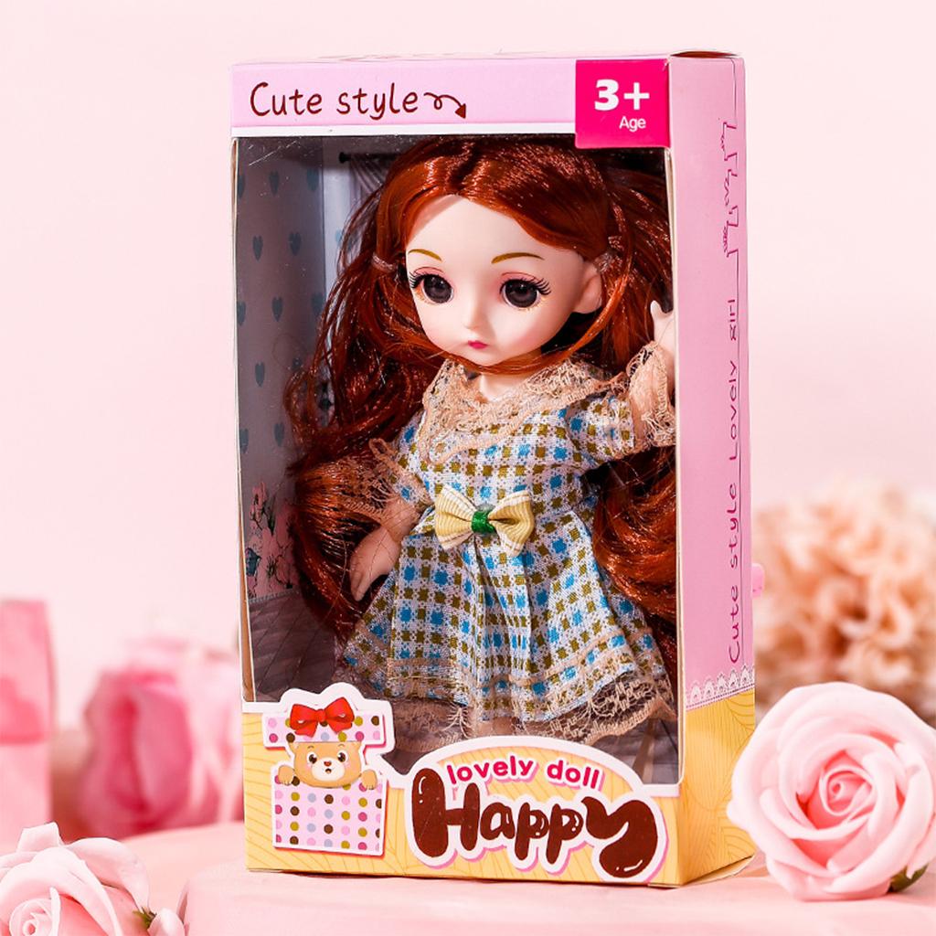 Симпатичная кукла BJD с 13 суставами, 16 см, 1/12, платье и обувь, игрушка для девочек, подарок A