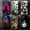Барабанная установка Рок-музыка Мягкий чехол для телефона для iPhone 16 16E 17 Air 15 Pro Max 14 Plus 13 Mini 11 12 7 Черная задняя крышка