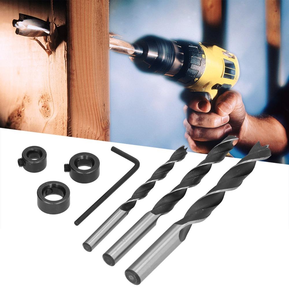 7pcs ThreePoint Drill Wood Drill Bits Straight Round Shank Carpentry Drill Bits Woodworking