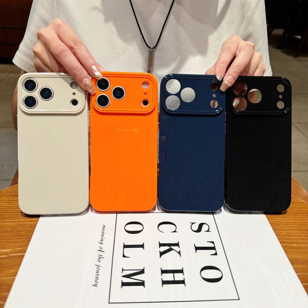 Solid Color Light Pillar Mobile Phone Case for Apple 17PROMAX Mobile Phone Case Soft Case Internet Celebrity Couple Trendy Brand 17 Case