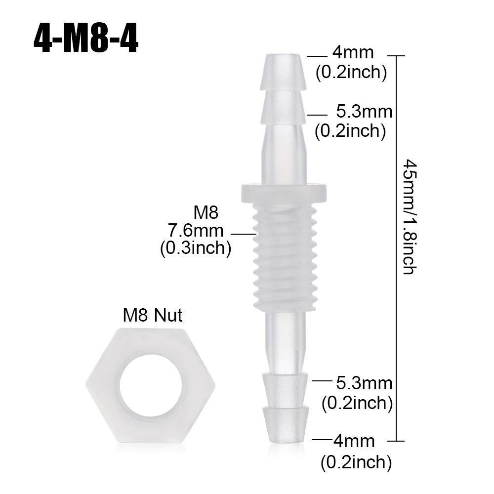 5pcs PP Air Pump Pagoda Joints Hose Fittings Thread Hex Nut Fish Tank Adapter Straight Connectors
