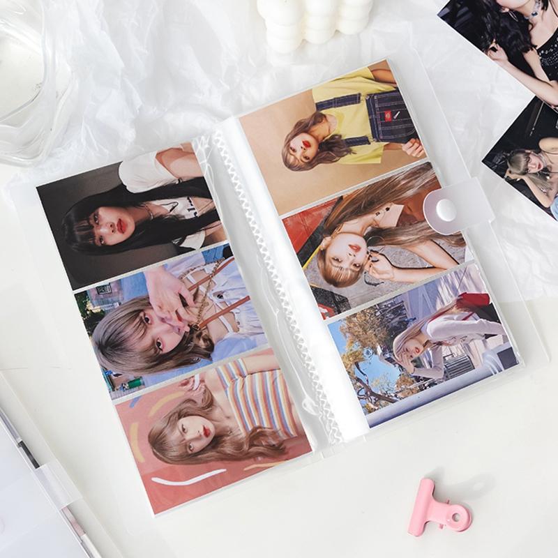 Прозрачный Фотоальбом-Папка для Хранения Фотокарточек K-pop Идолов, Альбом для Коллекционирования Стикер-Карт, Держатель для Фотокарточек K-pop Идолов, Папка на Кольцах для Карт